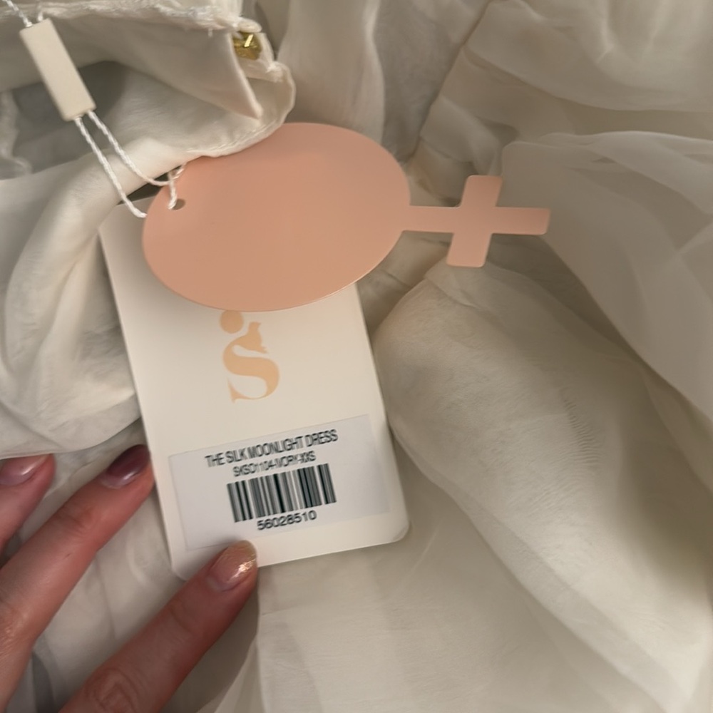 NWT SELKIE The Silk Gauze Ivory Moonlight Dress - Picture 7 of 10